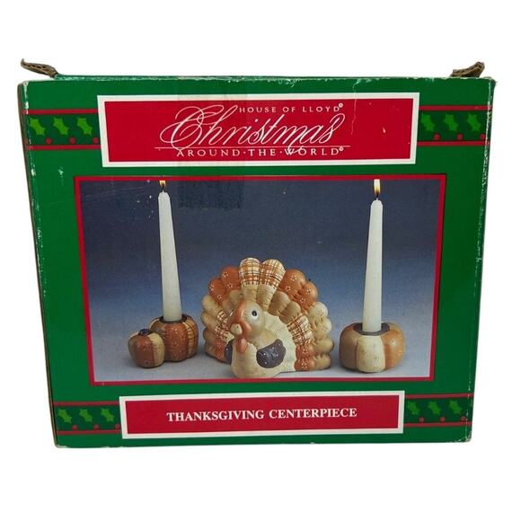 Vintage House Of Lloyd Thanksgiving Turkey Centerpiece Candle Holders Set of 2 - Picture 1 of 10
